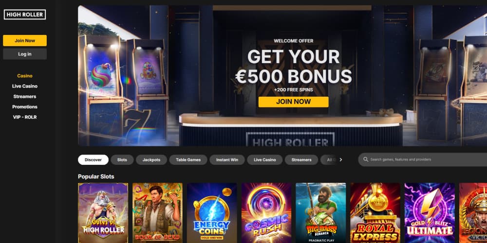 High Roller homepage